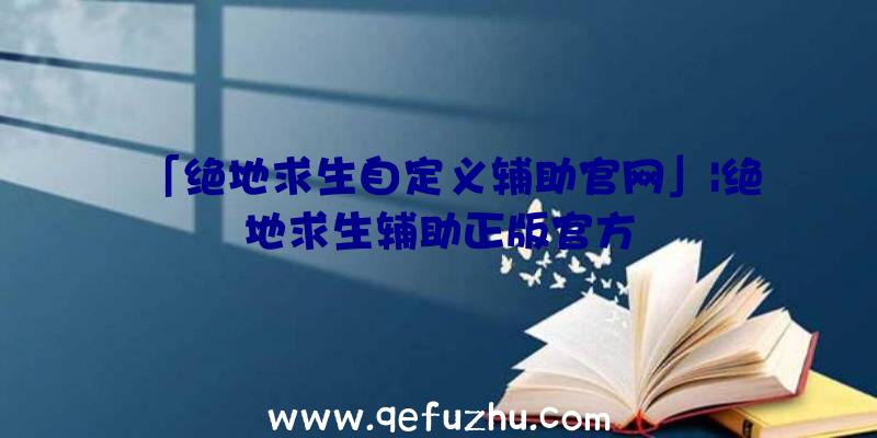 「绝地求生自定义辅助官网」|绝地求生辅助正版官方